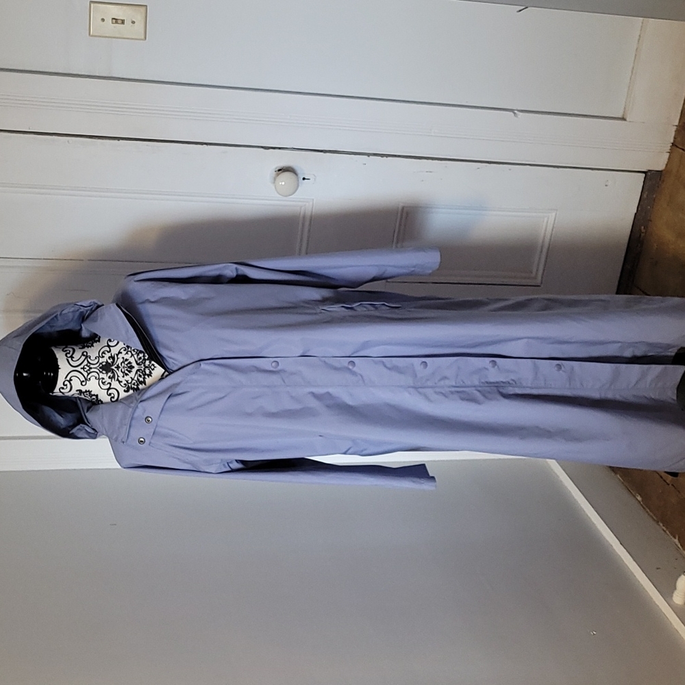 L.L.Bean full length rain trench coat with lining and hood
